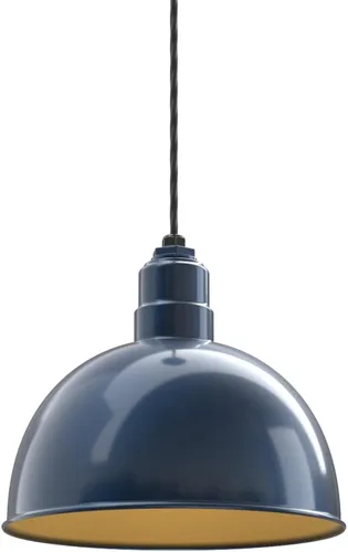 Miniatura 68 de Steel Lighting Co. Colgante de cuenco rosa Lámpara montada en el techo Cúpula de 15 pulgadas vástago de 12 pulgadas Estilo granero de acero