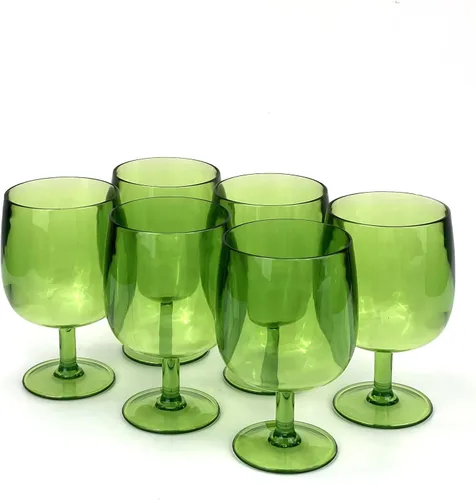 Miniatura 9 de Yalin Juego de 6 vasos apilables de plástico acrílico irrompible de 12 onzas para vino y agua (transparente, 15 onzas)