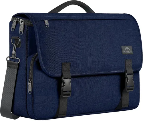 Miniatura 11 de MATEIN Bolsa tipo mensajero para hombres, mochila escolar para adolescentes, ligera de 17.3 pulgadas, maletín para laptop grande, bolsa cruzada