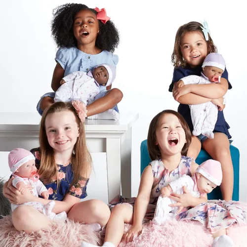 Miniatura 5 de JC Toys - La Baby - Muñeca bebé asiática con cuerpo mediano y suave de 16 pulgadas - Lavable, con traje rosa con gorro desmontable y chupete