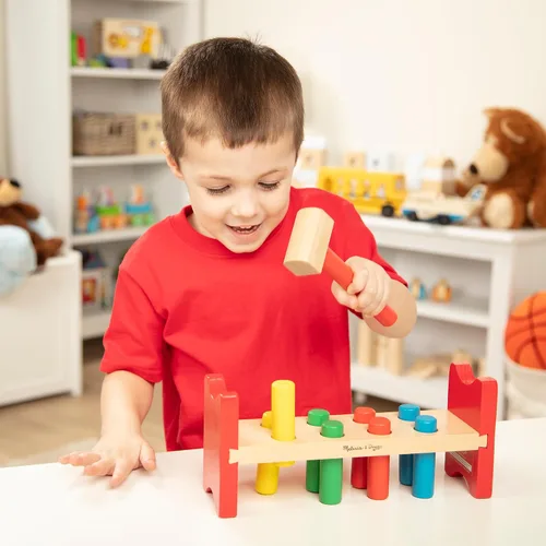 Miniatura 7 de Melissa & Doug Juguete de madera con martillo Pound-A-Peg de lujo certificado FSC