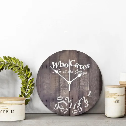 Miniatura 2 de Reloj de pared de madera rústica personalizado de 10 pulgadas, silencioso sin tictac, funciona con pilas, para sala de estar, dormitorio, cocina, En