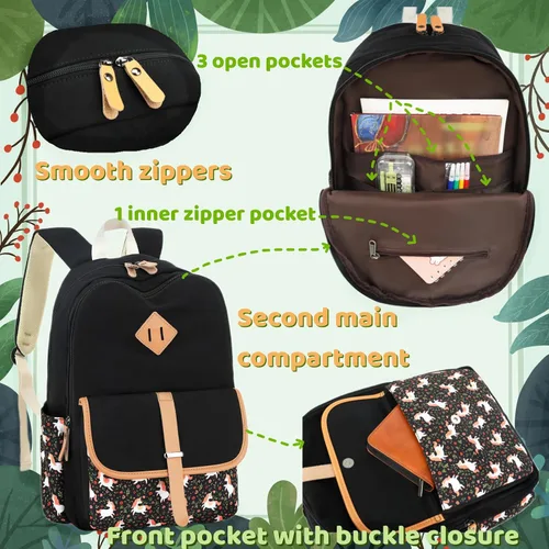 Miniatura 3 de Leaper - mochila escolar para niñas, mochila informal, bolsa de viaje con bolsillos laterales