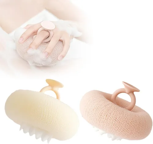 Miniatura 10 de Bola de baño con ventosa de girasol súper suave, accesorios de baño de girasol mejorados 2025 para mujeres, esponja de baño exfoliante de malla