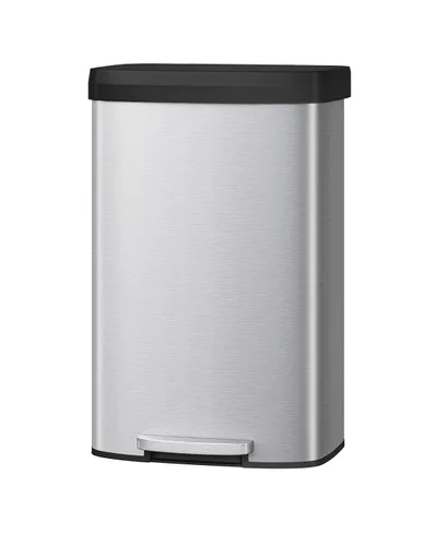 Miniatura 11 de Garvee Basurero de metal de 13 galones / 50 L con tapa, bote de basura grande para cocina, cubo de basura de metal a prueba de óxido con pedal