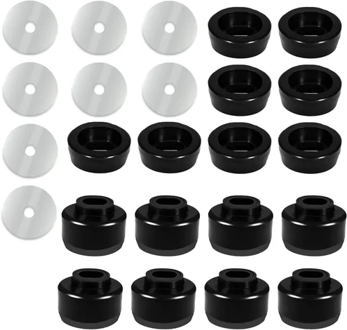 Kit de bujes de montaje de carrocería y cabina para Chevy Silverado y Sierra 1500/2500 2WD/4WD 1999-2014 Soportes de carrocería y cabina de Negro