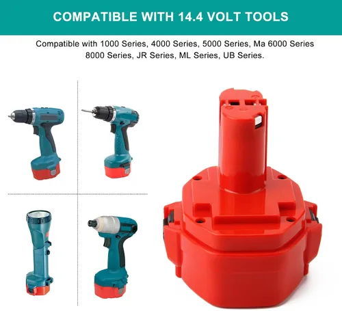 Miniatura 4 de CREABEST Paquete de 2 baterías de 3.5Ah Ni-MH 14.4V compatibles con 1434 1420 1422 1433 PA14 1435 1435F 192600-1 193985-8 192699 193157-5 193158-3