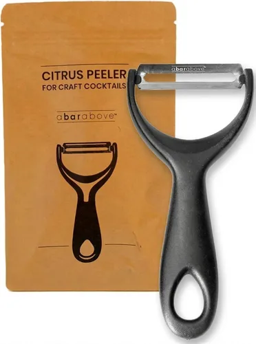 A Bar Above Pelador dorado de cítricos, pelador de frutas de acero inoxidable para adornos, giros de cóctel, herramienta de pelado de agarre cómodo
