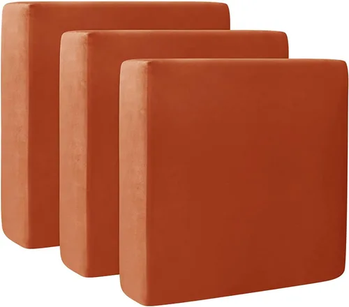 Miniatura 54 de Fundas de cojín de terciopelo para sofá, funda elástica para cojín de sofá suave, protector de muebles extraíble y lavable para sala de estar, Negro