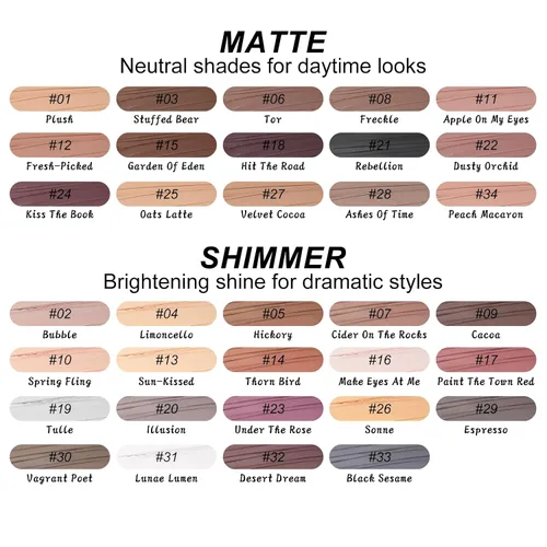 Miniatura 7 de FOCALLURE Sombra de ojos en barra sin arrugas, sombra de ojos cremosa, lápiz de sombra de ojos mate y brillante, a prueba de manchas, difuminador