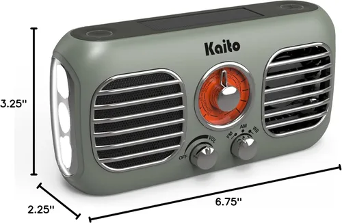 Miniatura 7 de Kaito KA777 Radio de emergencia y ventilador portátil - Radio meteorológica AM/FM NOAA y banco de energía de 4,000 mAh recargable con panel solar