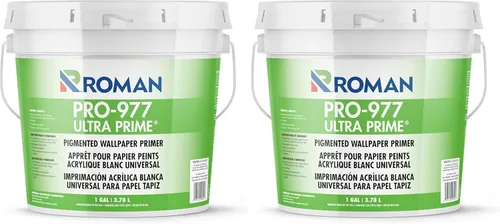 Roman Products 10301 PRO-977 Ultra Prime - Imprimación de papel pintado blanco, 128 onzas líquidas (paquete de 2)