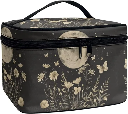 Miniatura 15 de Flashideas Bolsa de maquillaje para cosméticos Almacenamiento vertical Bolsa de maquillaje de viaje de gran capacidad, Caballo Azteca 1
