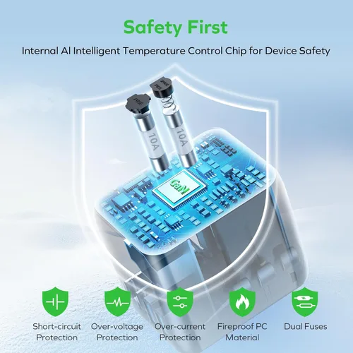 Miniatura 8 de MOMAX Adaptador de viaje universal 7 en 1, adaptador de enchufe de viaje europeo todo en uno con 3 USB-C PD y 2 USB-A QC y 2AC, adaptador de Negro