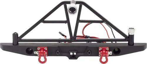 Barra protectora de parachoques delantero/trasero anticolisión de aleación de aluminio con luces LED compatible con Axial SCX10 90046 TRX-4 SCX10