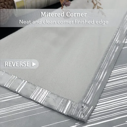 Miniatura 7 de always4u Cortinas de terciopelo suave de 108 pulgadas de largo con estampado de papel de aluminio de lujo, cortinas de dormitorio de eficiencia