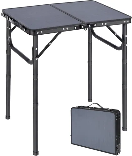 Miniatura 13 de RedSwing Mesa plegable cuadrada pequeña de 2 pies de altura ajustable, mesa de campamento de aluminio ligera y portátil para picnic en interiores