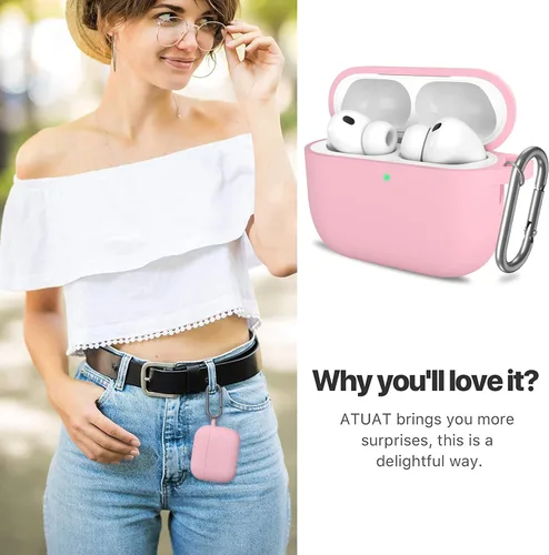 Miniatura 7 de Funda para AirPods Pro 3 con limpiador y protector de silicona suave con llavero para mujeres y hombres, funda para Apple AirPods Pro de 3ª Claro