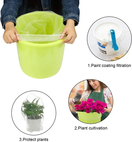 Miniatura 2 de Boao Bolsas de filtro de pintura, bolsas de filtro de pintura de malla fina blanca, filtro de cubo desechable con parte superior elástica