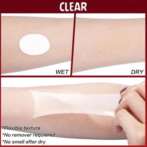 Miniatura 6 de Maquillaje SFX de látex líquido para Halloween (2 onzas líquidas) – Piel falsa y heridas para zombi, payaso, disfraz de vampiro, cosplay, cicatrices