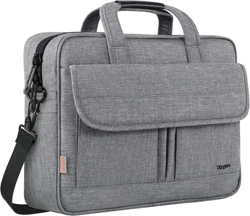 Miniatura 14 de Bolsa para laptop, 15.6 pulgadas, impermeable, maletín para viajes, se expande 15 pulgadas, con tira para el hombro, maletín para Negro