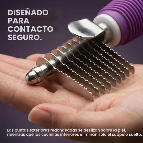 Miniatura 9 de Poodle - Peine Rastrillo Desenredante para Perros y Gatos - Cuchillas Largas de Acero de Seguridad de 2.5" Peine de Metal para Desenredar Pelo