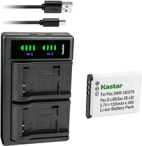 Miniatura 8 de Kastar Cargador de batería USB LTD2 compatible con batería Pentax D-LI88 DLI88, Pentax Optio H90, Optio P70, Optio P80, Optio W90, Optio WS80