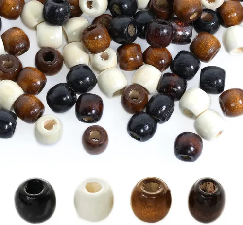 Miniatura 16 de 200 piezas de cuentas de madera natural con agujero grande, BetterJonny - 20 mm de cuentas rondelle redondas de madera sueltas, cuentas de madera