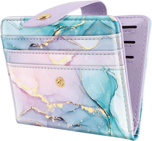 Miniatura 16 de Carteras pequeñas para mujer, diseño delgado y minimalista, tarjetero plegable para bolsillo o bolso, Mariposas negras