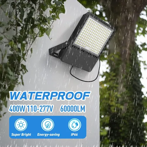 Miniatura 2 de ILLSTAR Luces LED de estadio de 400 W, 60000 lúmenes, luz de inundación LED súper brillante al aire libre para arena, patio, estacionamiento