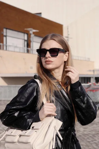 Miniatura 75 de VISOONE Moda 100% UV400 Protección Rectángulo TR90 Y2K Gafas de sol Accesorios para Mujeres Hombres RIVER, Carne de suelo/Gris Rosa