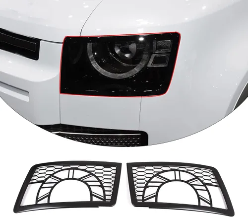 Miniatura 11 de Cubierta de faros delanteros de automóvil ABS ahumada tintada compatible con accesorios Land Rover Defender 2020 2021 2022, cubierta de lámpara