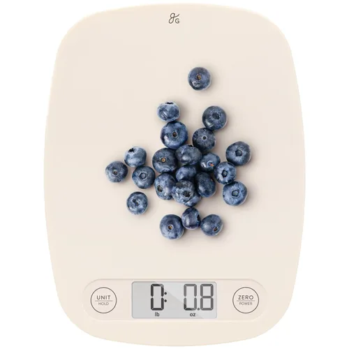 Miniatura 13 de Greater Goods Báscula de alimentos – Báscula digital de cocina, precisión de 1g (0.035 oz), tara fácil y conversión rápida, diseño compacto delgado