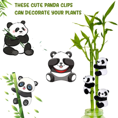 Miniatura 3 de 12 piezas de panda de dedo de peluche de 4 pulgadas, clips de cortina para notas, clips para fotos, lindo juguete de panda para niños, decoración