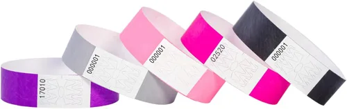 Miniatura 12 de Pulseras azules para eventos, 500 unidades, resistentes al desgarro, cómodas, impermeables, ligeras, para eventos, conciertos, entradas a