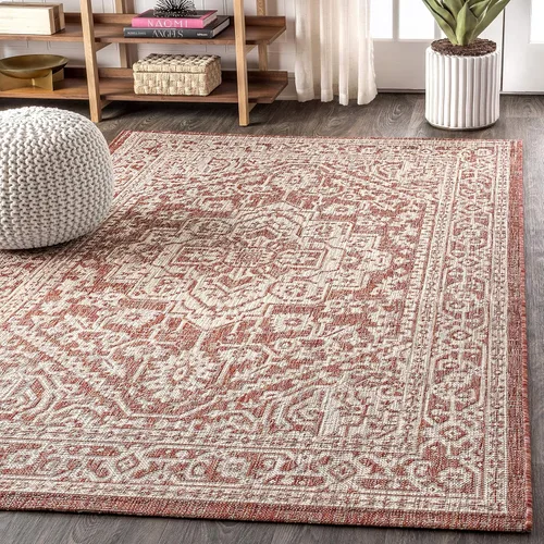 Miniatura 48 de Eyely BMS101D-28 - Alfombra de pasillo con textura de medallón de Santa Mónica Slesi, para interiores y exteriores, estilo costero, bohemio, Gris