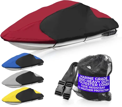 Miniatura 9 de Trailerable PWC Jetski Watercraft Jet - Funda para esquís de hasta 3 plazas Borgoña/ Negro