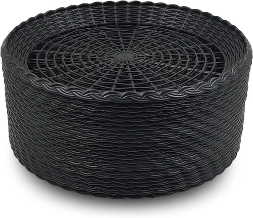 Miniatura 2 de Paquete de 24 soportes para platos de papel de plástico reutilizables resistentes (negro)
