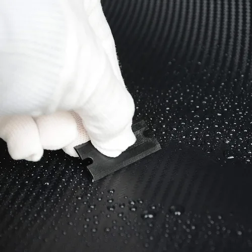 Miniatura 7 de EHDIS 100 hojas de plástico de doble filo para rascador de vidrio de seguridad y herramienta de raspador de afeitar, quitar calcomanías, Negro