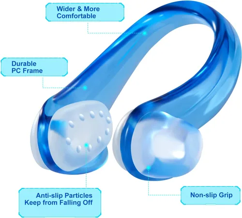 Miniatura 2 de Clip de nariz de natación, paquete de 14 tapones para la nariz con gel de sílice impermeable para niños (edad 7 +) y adultos, multicolor