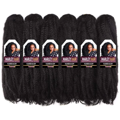Miniatura 16 de ToyoTress Bob Marley Twist Hair - 8 Pulgadas Paquete de 6 Cabello Marley Negro Corto Para Locs Falsos, Extensiones de Cabello Rizado Afro Kinky
