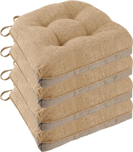 Miniatura 22 de Cojines Antideslizantes para Sillas de Comedor Juego de 4 Cojines para Sillas de Cocina 18"x18"x3" Cojines para Sillas Acolchados Cómodos y Suaves