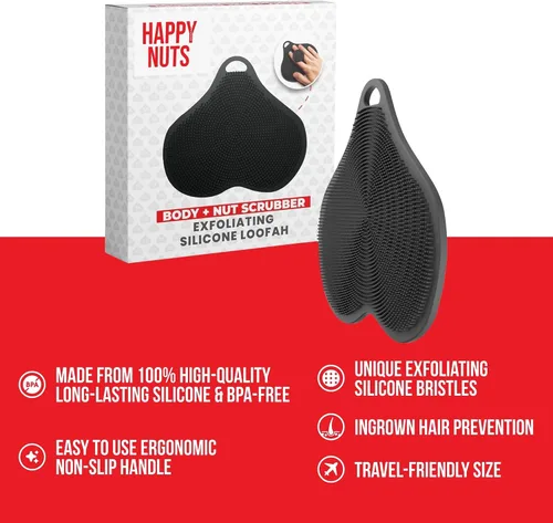 Miniatura 4 de HAPPY NUTS Estropajo de cuerpo de silicona, exfoliante para piel sensible, estropajo de ducha sostenible para el cuerpo, cepillo de cuerpo
