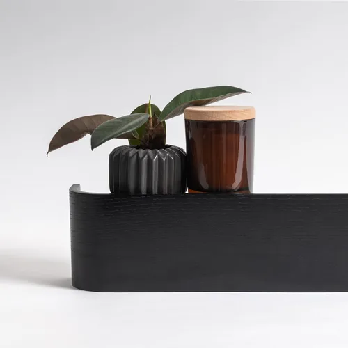Miniatura 5 de Kazai. Perchero de pared 'Toke' – Perchero de diseño moderno con ganchos ocultos de pared – Perchero de panel de chapa de madera maciza – Roble