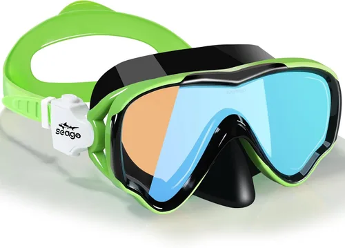 Miniatura 19 de Seago Gafas de natación para niños, máscara de buceo para jóvenes (5-15), antivaho 180° visión clara