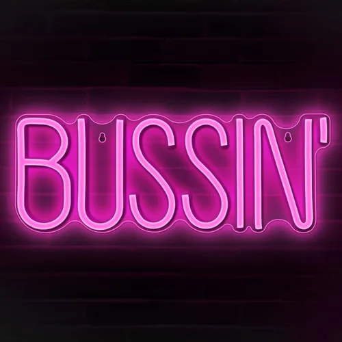 Lumoonosity Bussin - Letrero de neón – Meme Bussin luces de neón LED para jugadores/transmisores/influencers – Letreros LED geniales de moda con