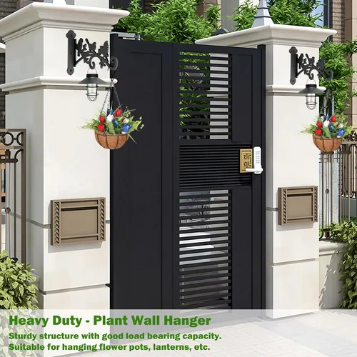 Miniatura 2 de Paquete de 2 ganchos de pared colgantes para plantas de 12 pulgadas, ganchos de pared para comedero de pájaros, gancho de metal resistente