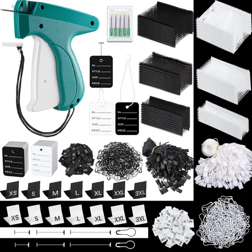 Chumia 3576 pistolas de etiquetado para etiquetas de ropa, pistolas de puntada para ropa con 3000 púas, 5 agujas y 100 etiquetas de precio, kit de