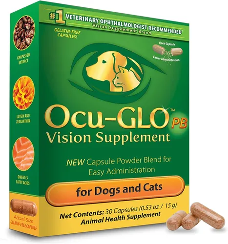 Miniatura 10 de Ocu-GLO Suplemento PB Vision para perros medianos y grandes: mezcla de polvo fácil de administrar con luteína, ácidos grasos omega-3, extracto