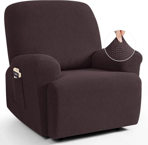 Miniatura 19 de TAOCOCO Funda reclinable de 4 piezas, funda elástica para sofá reclinable de 4 piezas, funda reclinable con 1 asiento, protector suave, fundas